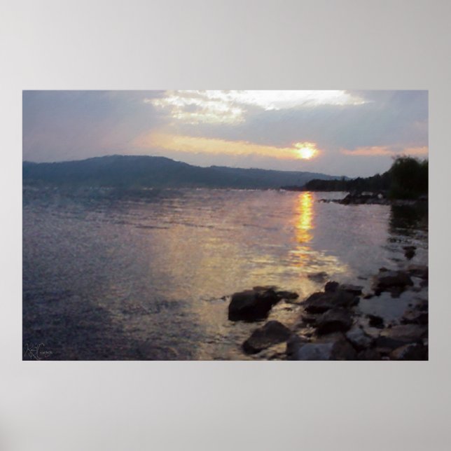 Affiche Le coucher de soleil du lac Henry (Devant)