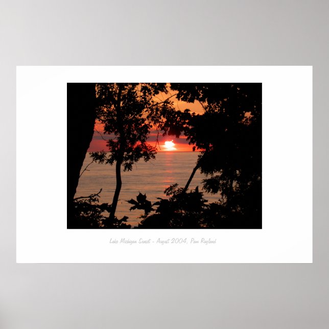 Affiche Le coucher du soleil du lac Michigan (Devant)