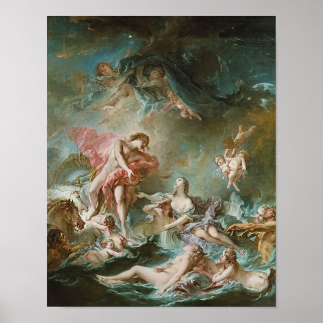Affiche Le coucher du soleil par Francois Boucher Impressi (Devant)