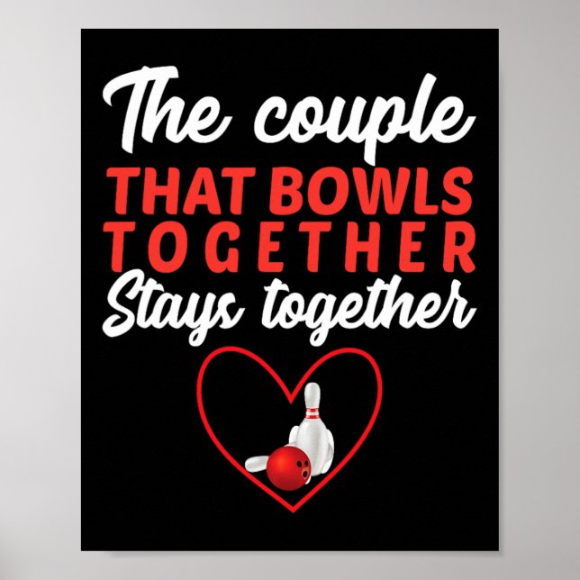 Affiche Le Couple Qui Joue Aux Quilles Ensemble Reste Ense (Devant)