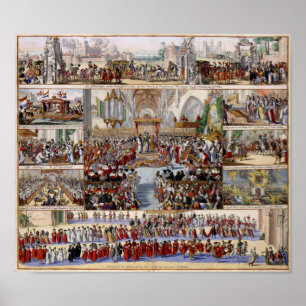 Affiche Le couronnement du roi William III et de la reine