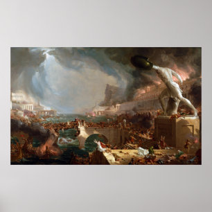 Affiche Le cours de l'Empire : Destruction par Thomas Cole