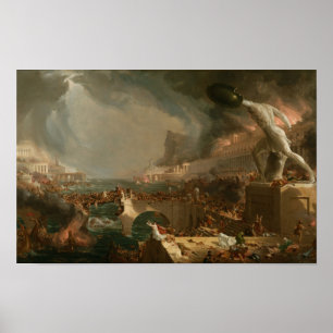 Affiche Le cours de l'Empire : la destruction (1836) — Tho