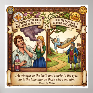 Affiche Le coût élevé de la paresse - Proverbes 10:26