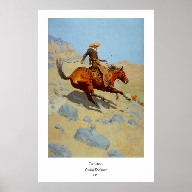 Affiche Le Cowboy de Frederic Remington (1902) (Devant)
