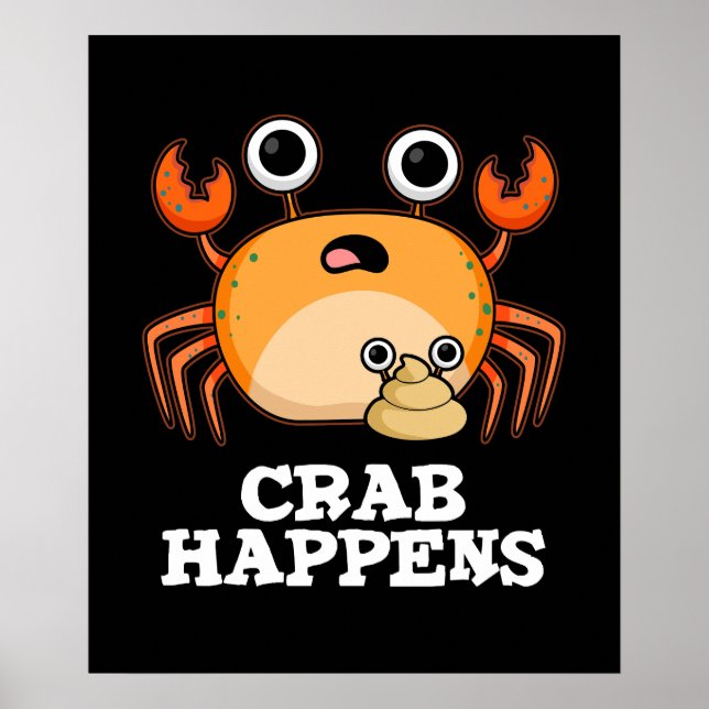 Affiche Le crabe se passe drôle Animal Pun Dark BG (Devant)