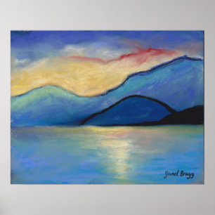 Affiche Le crépuscule de l'île de San Juan dans les Pastel