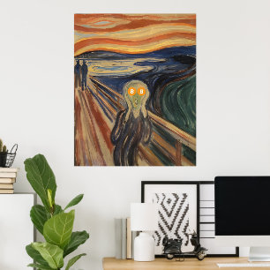 Affiche Le cri de Bitcoin (Munch)