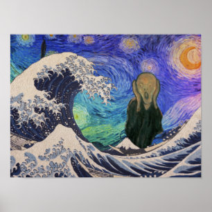 Affiche Le cri de la Grande Vague Starry Night