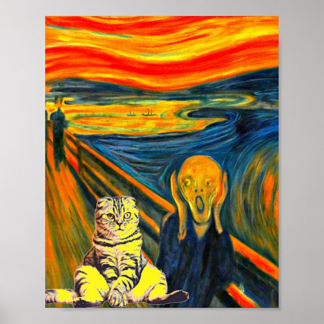 Affiche Le cri de Munch, Cat Art Parody (Devant)