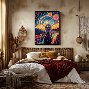 Affiche Le cri Synthwave Cyberpunk Art