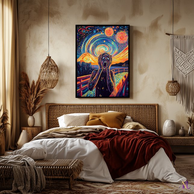 Affiche Le cri Synthwave Cyberpunk Art (Créateur téléchargé)