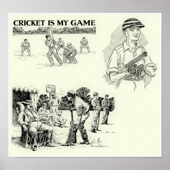 Affiche Le cricket est mon jeu - Archivage Sport Imprimer (Devant)