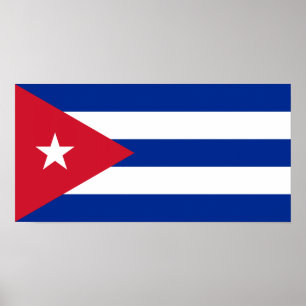 Affiche Le Cuba - drapeau cubain