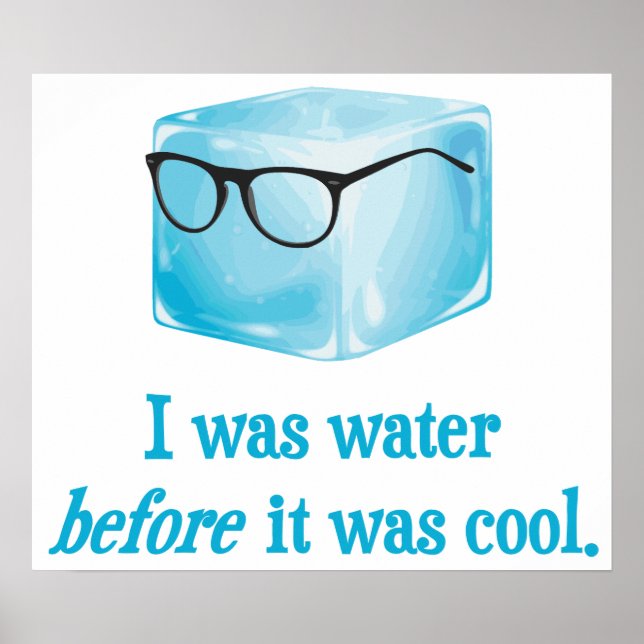 Affiche Le Cube De Glace Hipster Était De L'Eau Avant D'Êt (Devant)