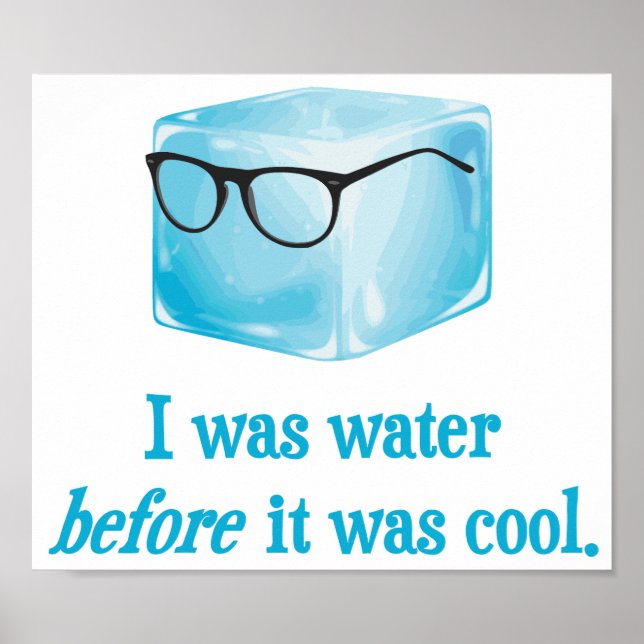 Affiche Le Cube De Glace Hipster Était De L'Eau Avant D'Êt (Devant)