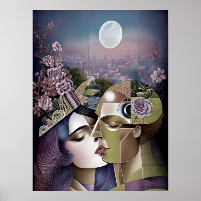 Affiche Le cubisme rencontre Cyberpunk (Devant)