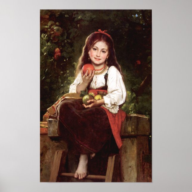 Affiche Le cueilleur de pommes Léon Bazile Perrault 1879 (Devant)