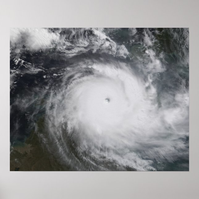 Affiche Le cyclone Monica dans l'océan Pacifique Sud (Devant)