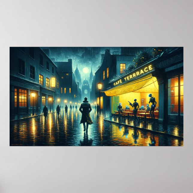 Affiche Le cypunk 'The A.I. Art Runner' (Devant)