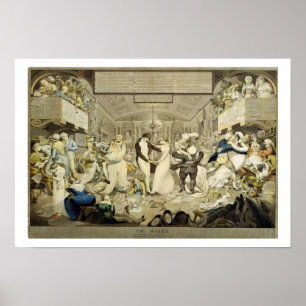 Affiche Le de valse (gravure colorée)