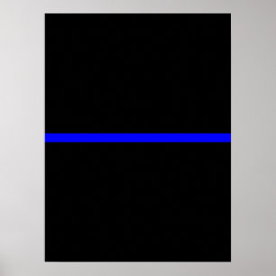 Affiche Le décor mince symbolique de Blue Line
