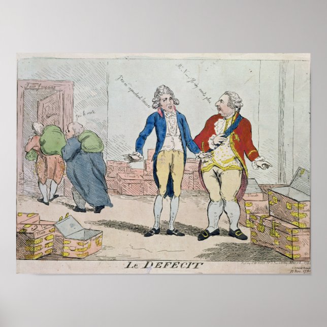 Affiche Le déficit, 1788 (Devant)