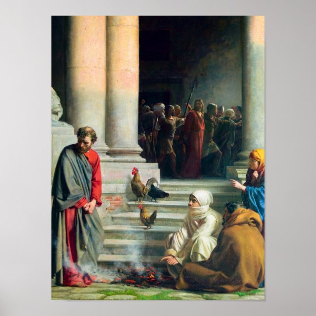 Affiche Le déni de Pierre par Carl Bloch (Devant)