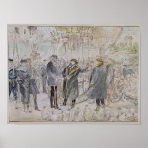 Affiche Le départ de Léon Michel Gambetta