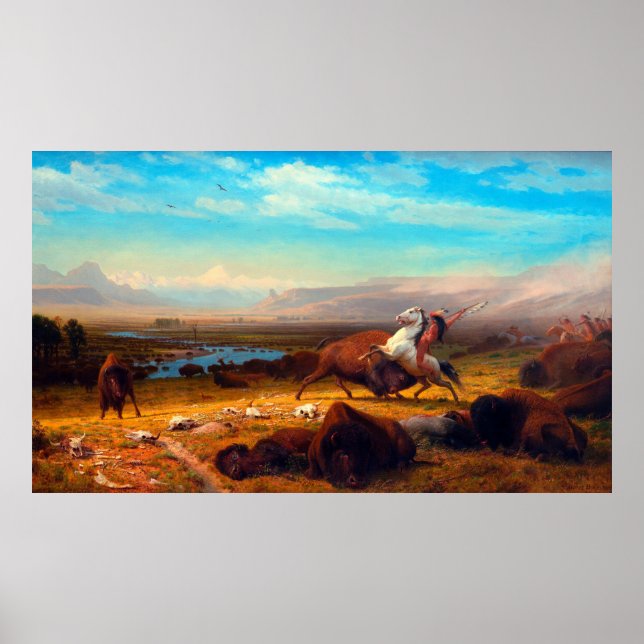 Affiche Le Dernier des Buffles Albert Bierstadt 1888 (Devant)