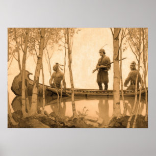 Affiche Le Dernier des Mohicans par Newell Convers Wyeth