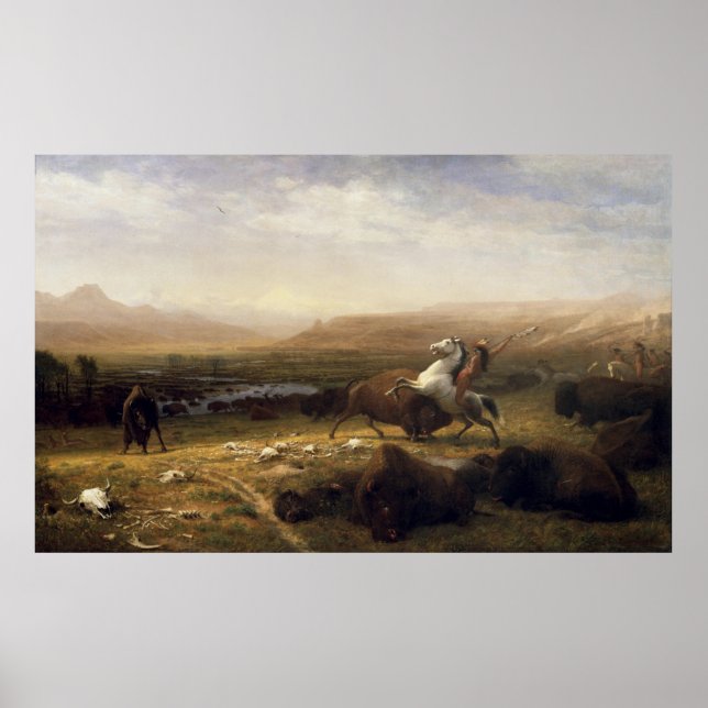 Affiche Le Dernier du Buffalo par Albert Bierstadt (Devant)