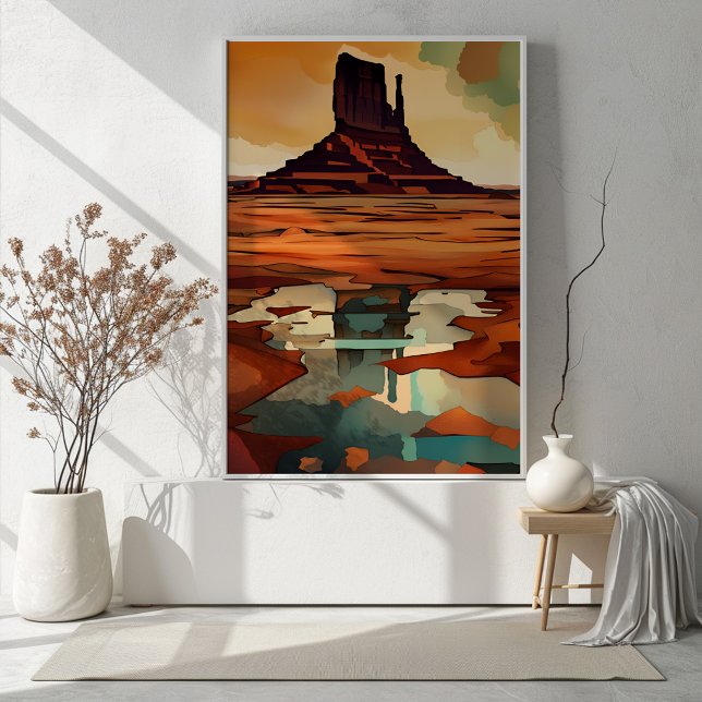 Affiche Le désert sans cadre (This abstract modern art print will add color and sophistication to any room.)