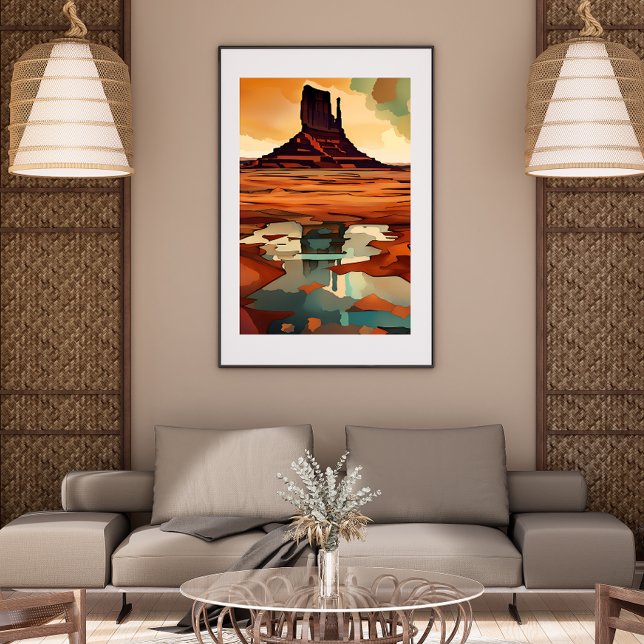Affiche Le désert sans cadre (The Desert is an abstract modern art print that will add color and sophistication to any room.)