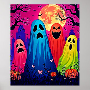 Affiche Le design de la fête d'Halloween de Neon Ghosts