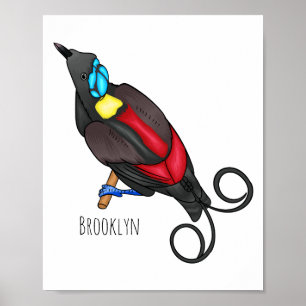 Affiche Le dessin animé oiseau de paradis de Wilson