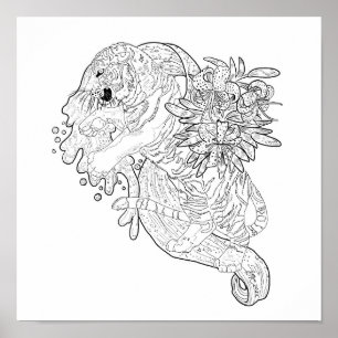 Affiche Le destin dans les étoiles Tigre Coloriage Page