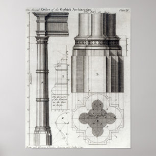 Affiche Le deuxième ordre de l'architecture gothique, 1741