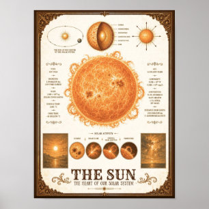 Affiche Le diagramme d'astronomie victorien du Soleil