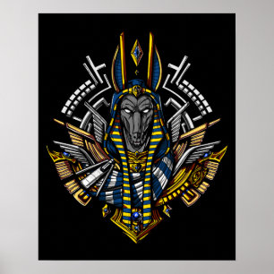 Affiche Le dieu égyptien Anubis Pharaon du loup antique