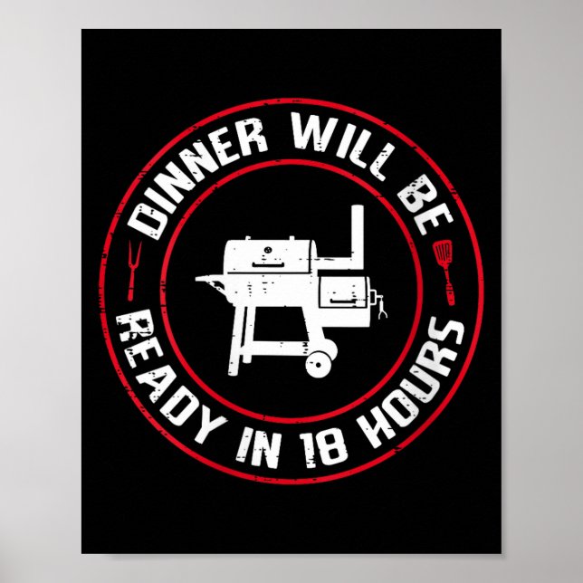 Affiche Le dîner des femmes sera prêt dans 18 heures bbq d (Devant)