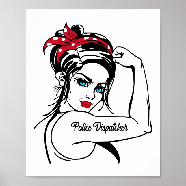 Affiche Le Dispatcher De Police Rosie Le Riveter Pin Up (Devant)