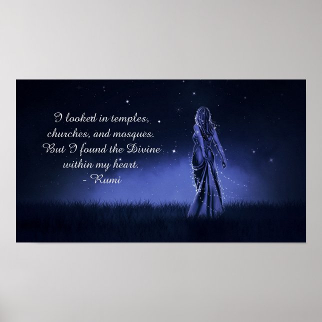 Affiche Le Divin Dans Mon Coeur Citation Spirituelle (Devant)