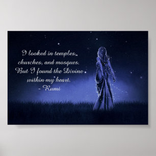 Affiche Le Divin Dans Mon Cœur Citation Spirituelle