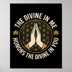 Affiche Le Divin En Moi Yoga Spirituel Positif Namaste M