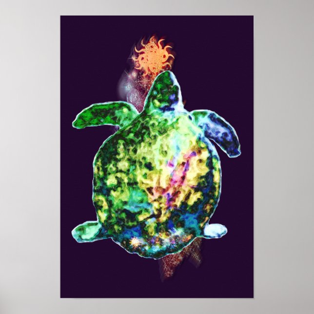 Affiche Le doigt de couleur cosmique (Devant)