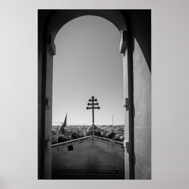 Affiche Le dôme de Mosta à travers l'arche (Devant)