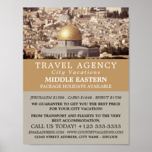 Affiche Le Dôme du Rocher, Jérusalem, Agence de Voyage