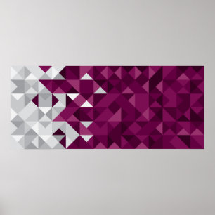 Affiche Le drapeau abstrait du Qatar, Qatari colore
