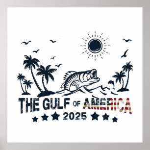 Affiche Le drapeau américain patriotique du golfe d'Amériq